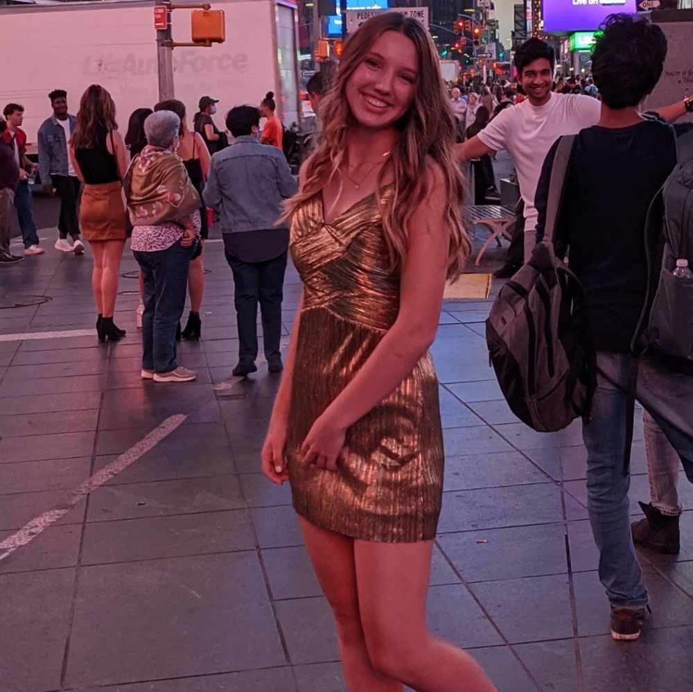 fredericks of hollywood gold mini dress